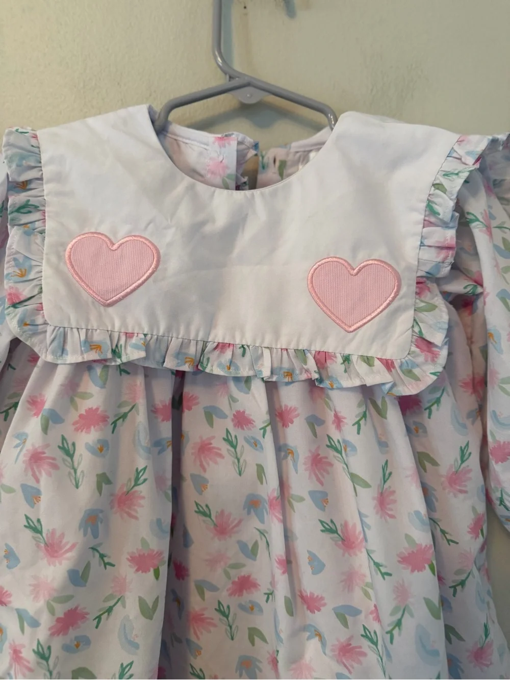 Cecil and Lou Pink Floral Heart-Trim Dress